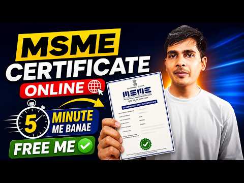 A guide showing the official Udyam registration portal interface for MSME certification
