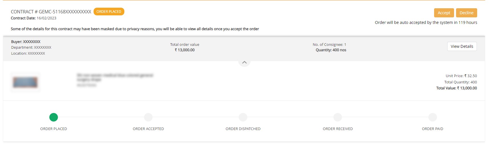 Order Accept