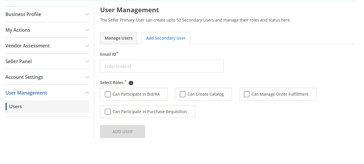 Add Secondary User