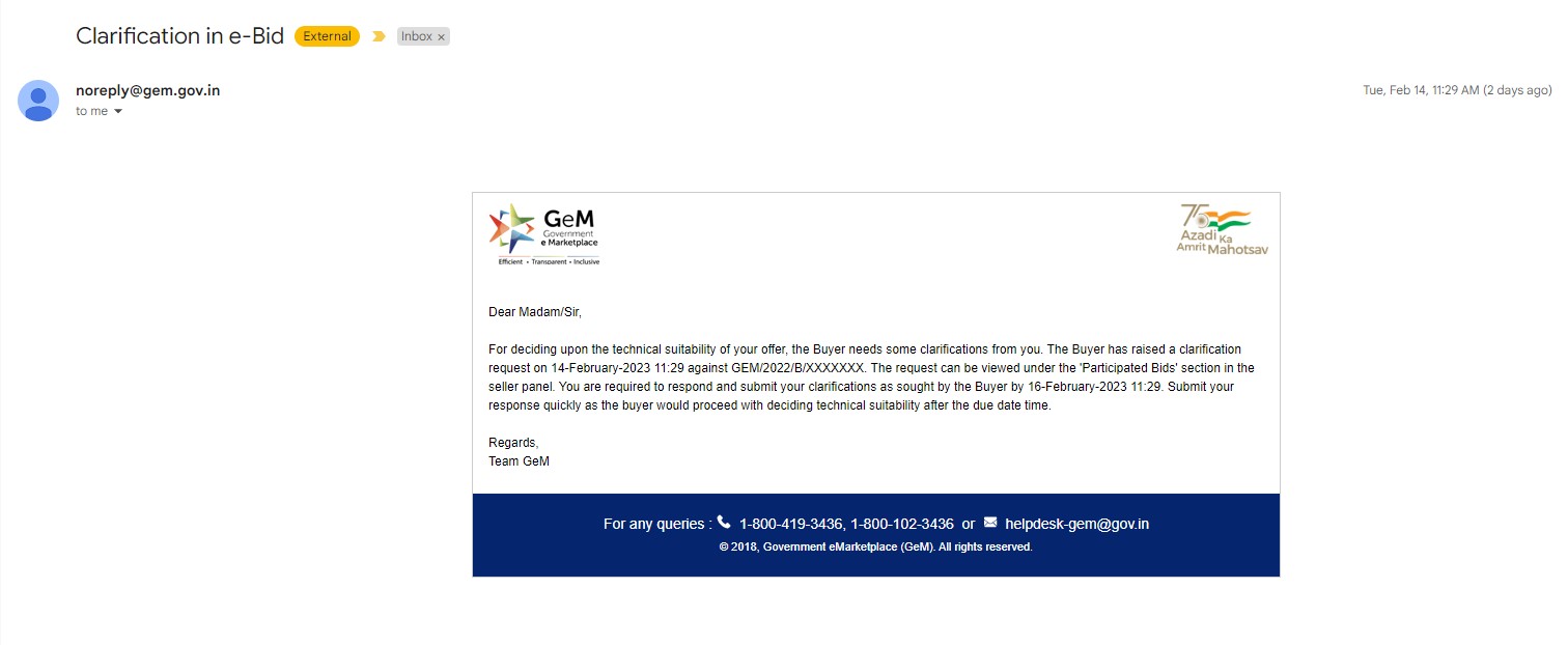 Clarification mail