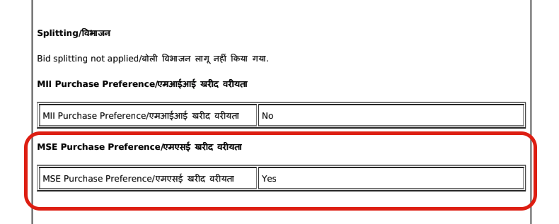 MSME Purchase Preference