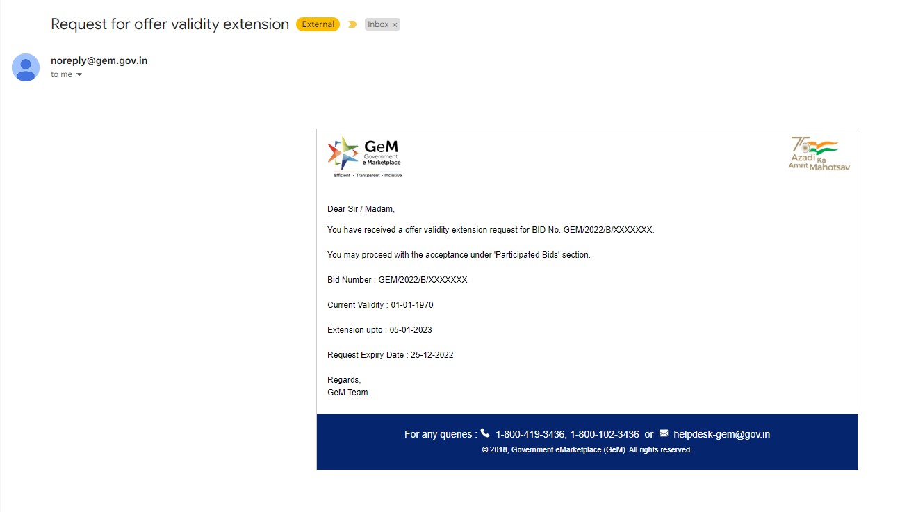 Validity extension