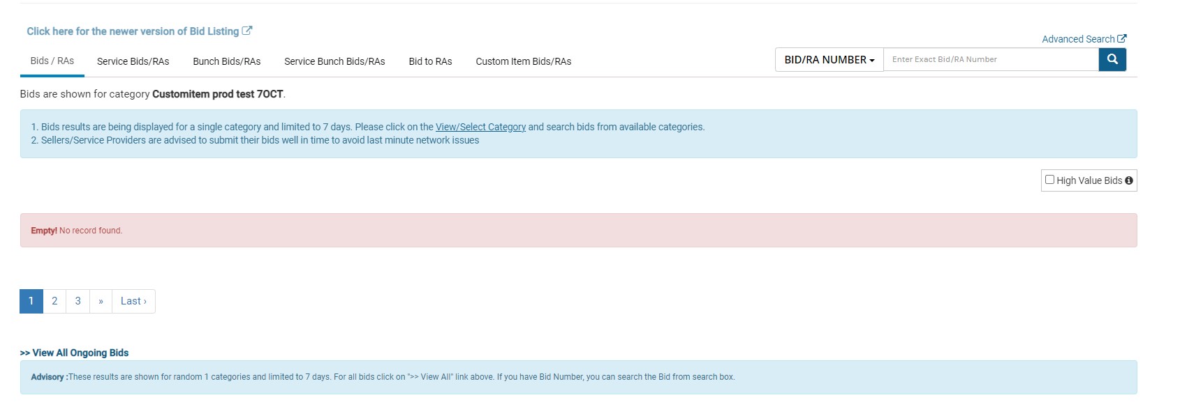 Old Bid Dashboard