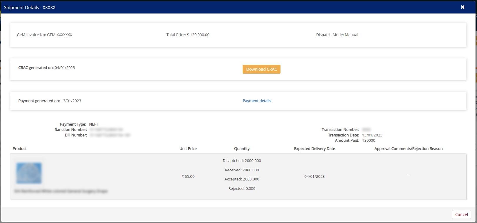 Payment Details