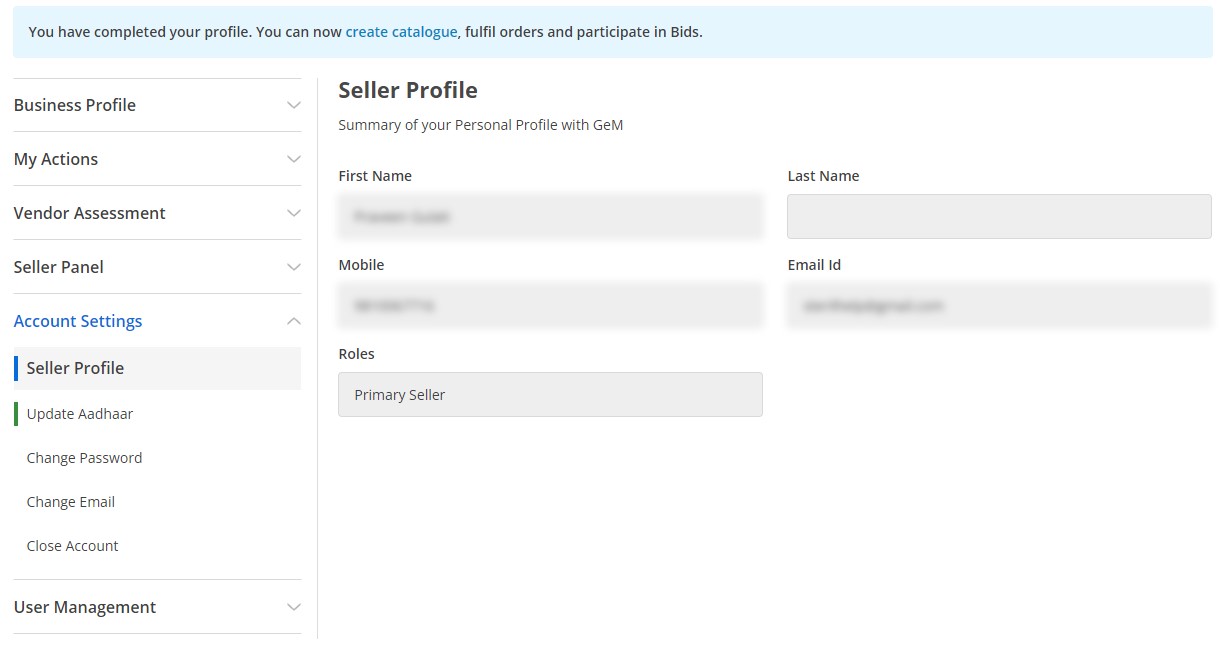 Seller Profile
