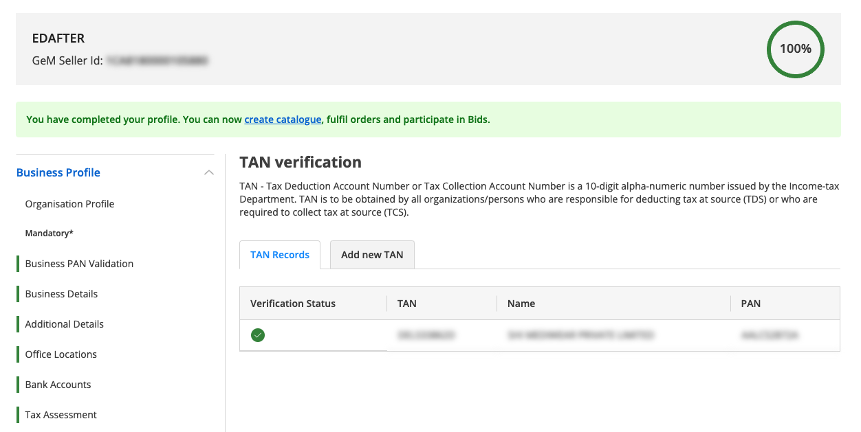 TAN Validated