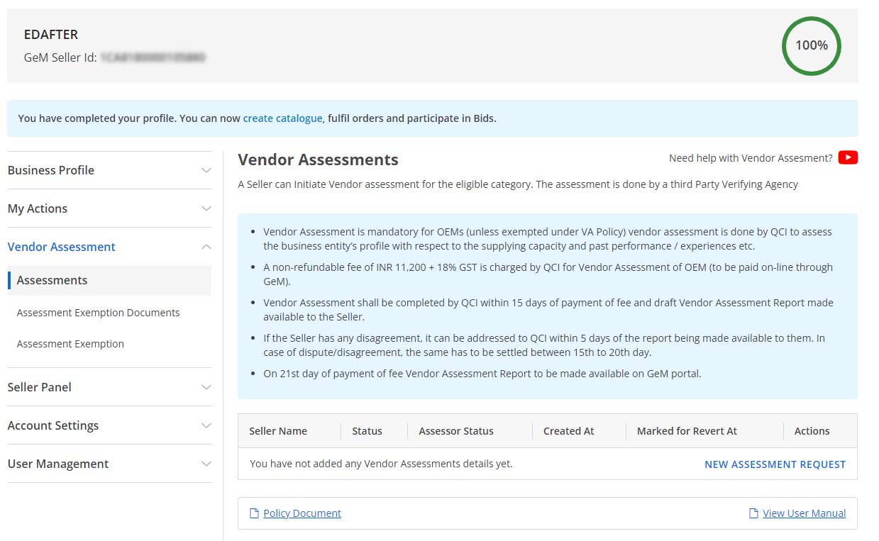 Vendor Assessments